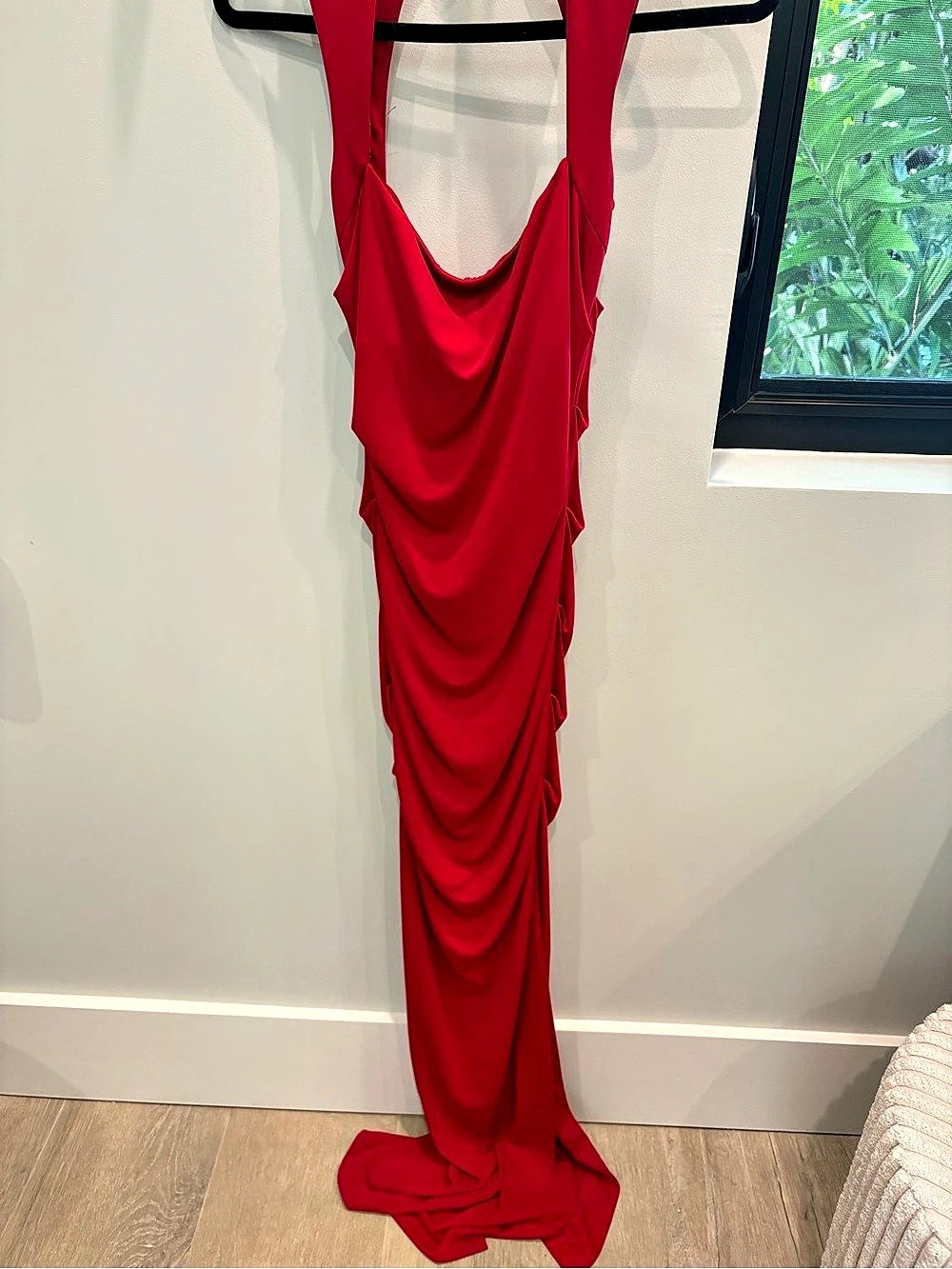 Nicole Miller Draped Maxi Dress in Red Size 4 Like New